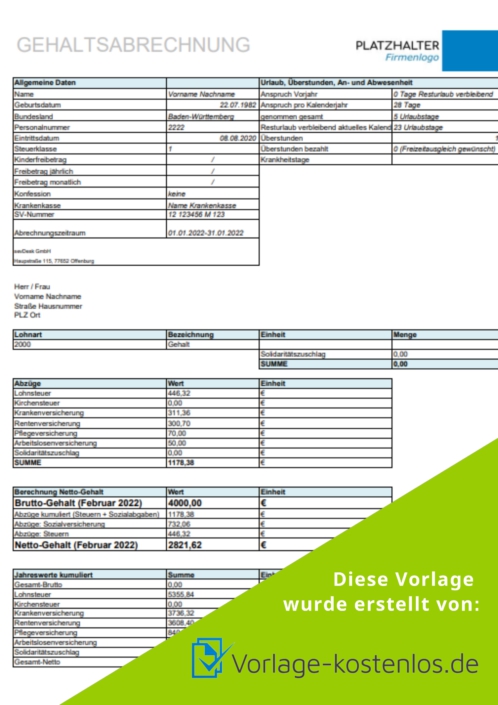 Lohn- & Gehaltsabrechnung Muster | Anleitung Und Tipps